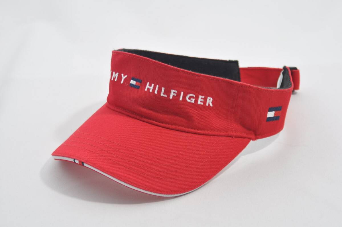 coco 中古 トミーヒルフィガーゴルフ TOMMY HILFIGER GOLF サンバイザー フリー 56cm レッド 赤 レターパックプラス発送可 79899拍卖