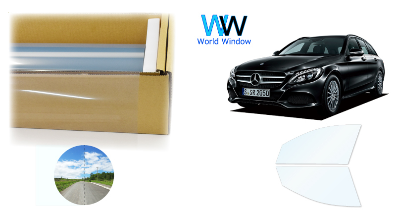 透明遮熱フィルム サステナクリア87 Cクラス (S205) 5ドア ワゴン カット済みフィルム フロントドアセット拍卖