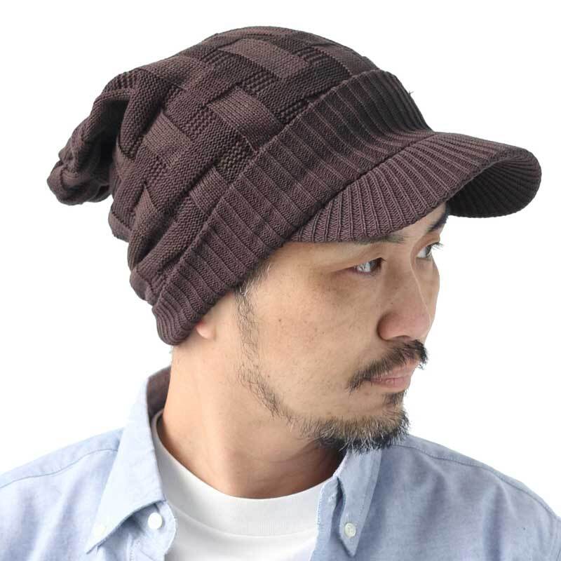 <ブラウン>帽子 レディース キャスケット 大きいサイズ Regnuu コットン クロス編み つば付き キャスケット メンズ拍卖