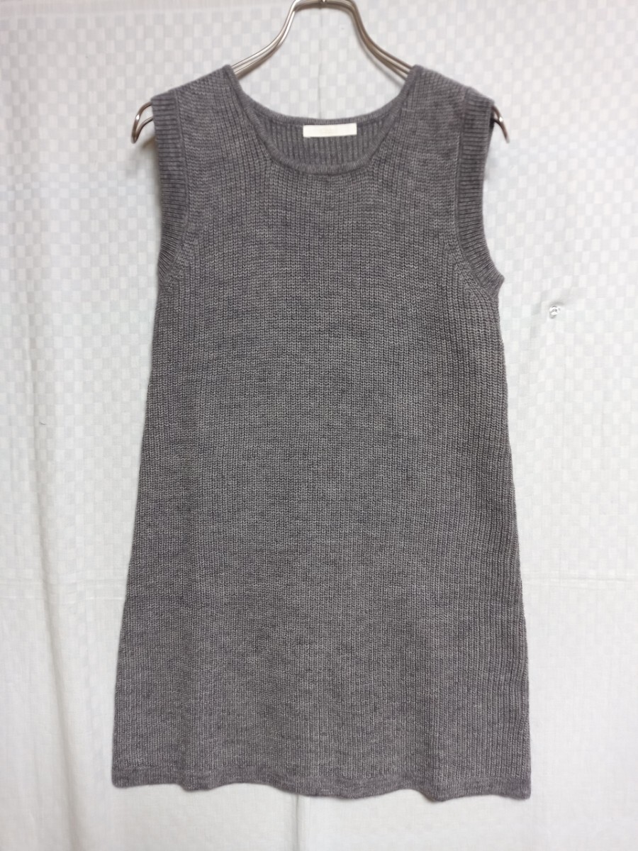 10522 ★★ Chico ノースリーブチュニックワンピース ニット サイズF グレー拍卖