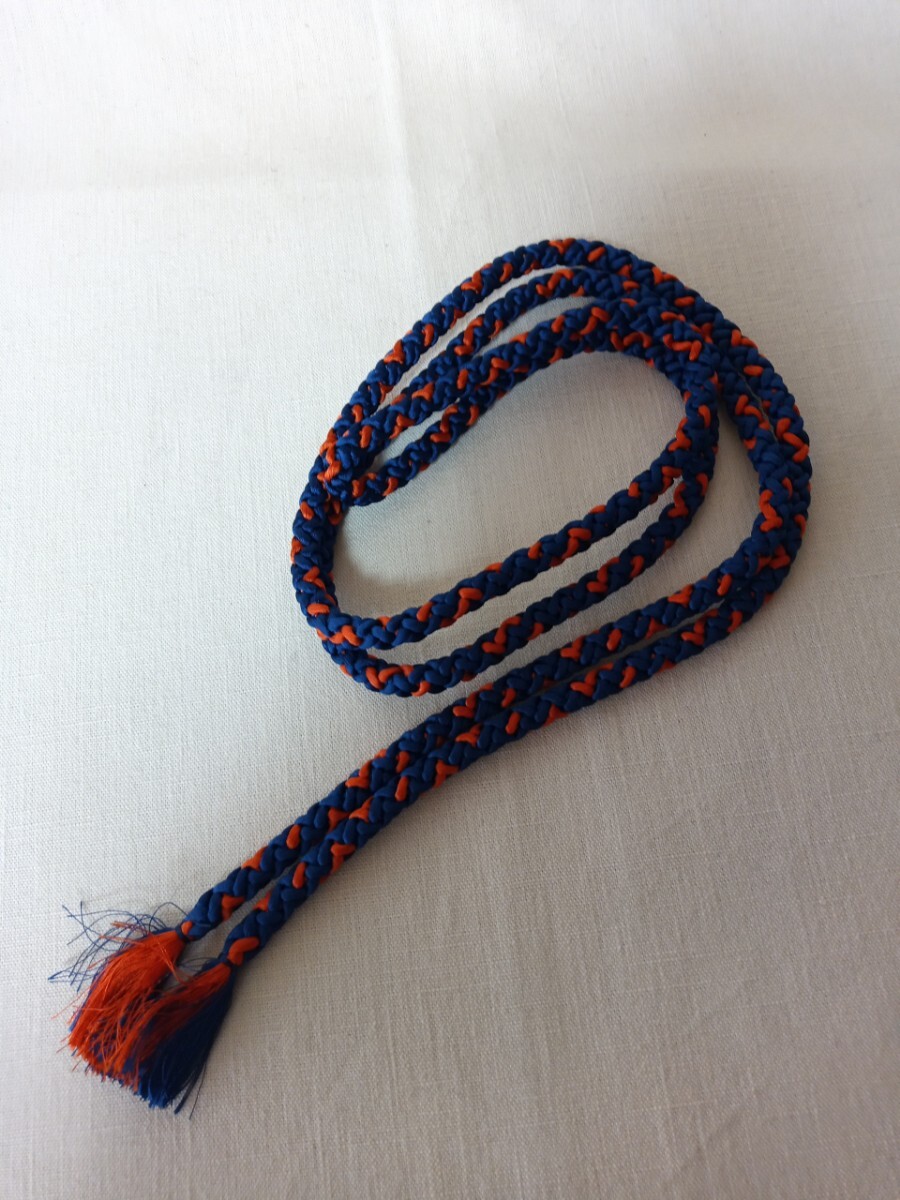 10977 ★★ 和装小物 帯締め ネイビー×オレンジ拍卖