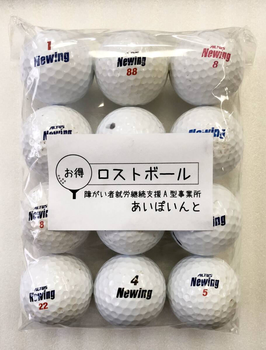 【6016-New】BRIDGESTONE-Newing (ホワイト) 12個【ロストボール】【ペン入れあり】拍卖