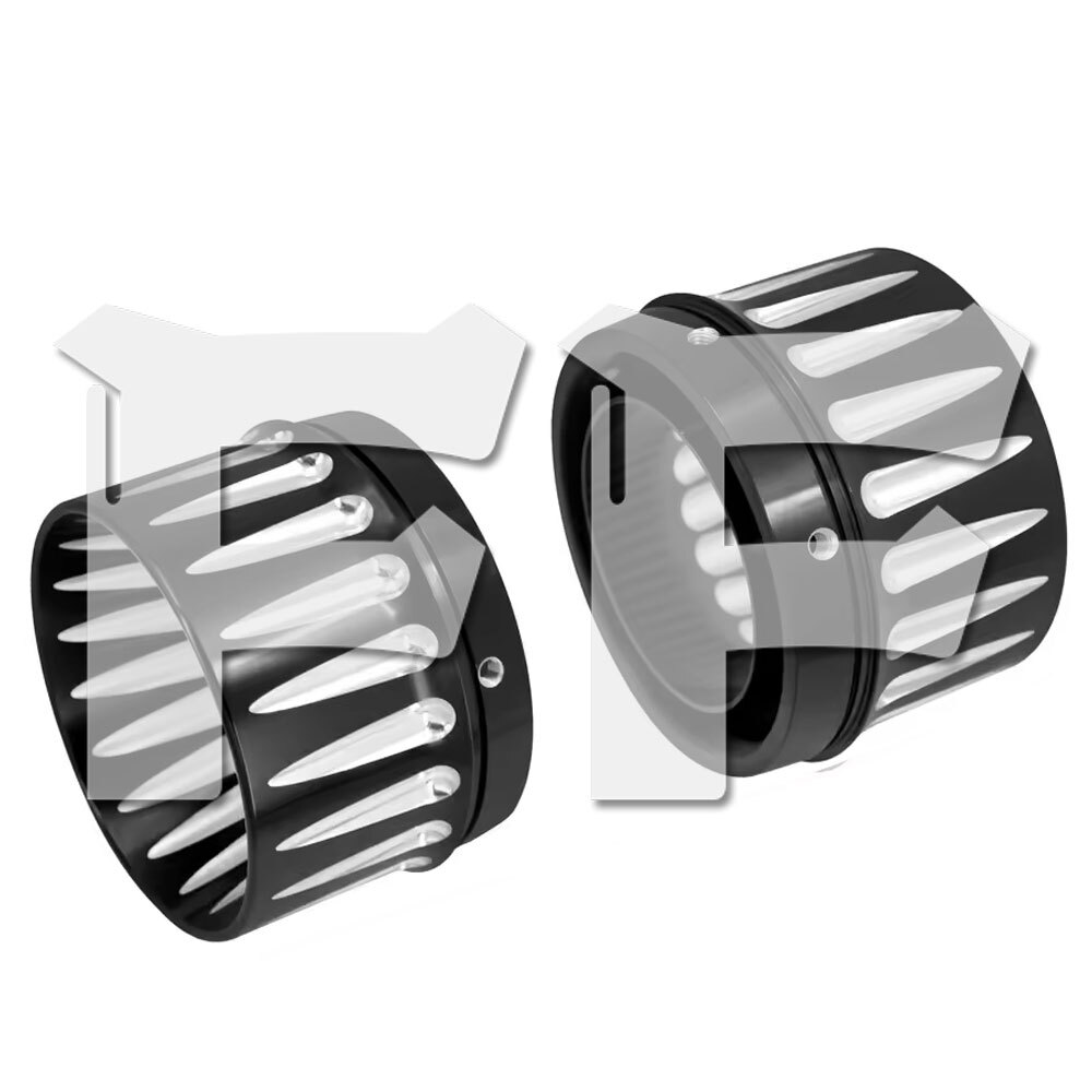 ハーレー ツーリング エレクトラ ロード 95-24 アルミ スリップオン 4.4インチ エキゾーストマフラー 先端 排気管飾り 黒/銀 パーツ拍卖