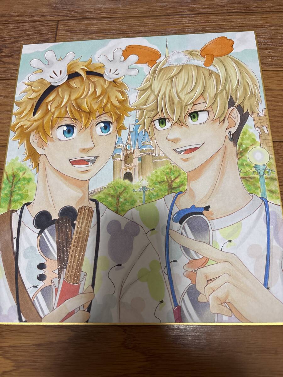 手描きイラスト 同人 色紙 花垣武道 松野千冬 直筆拍卖