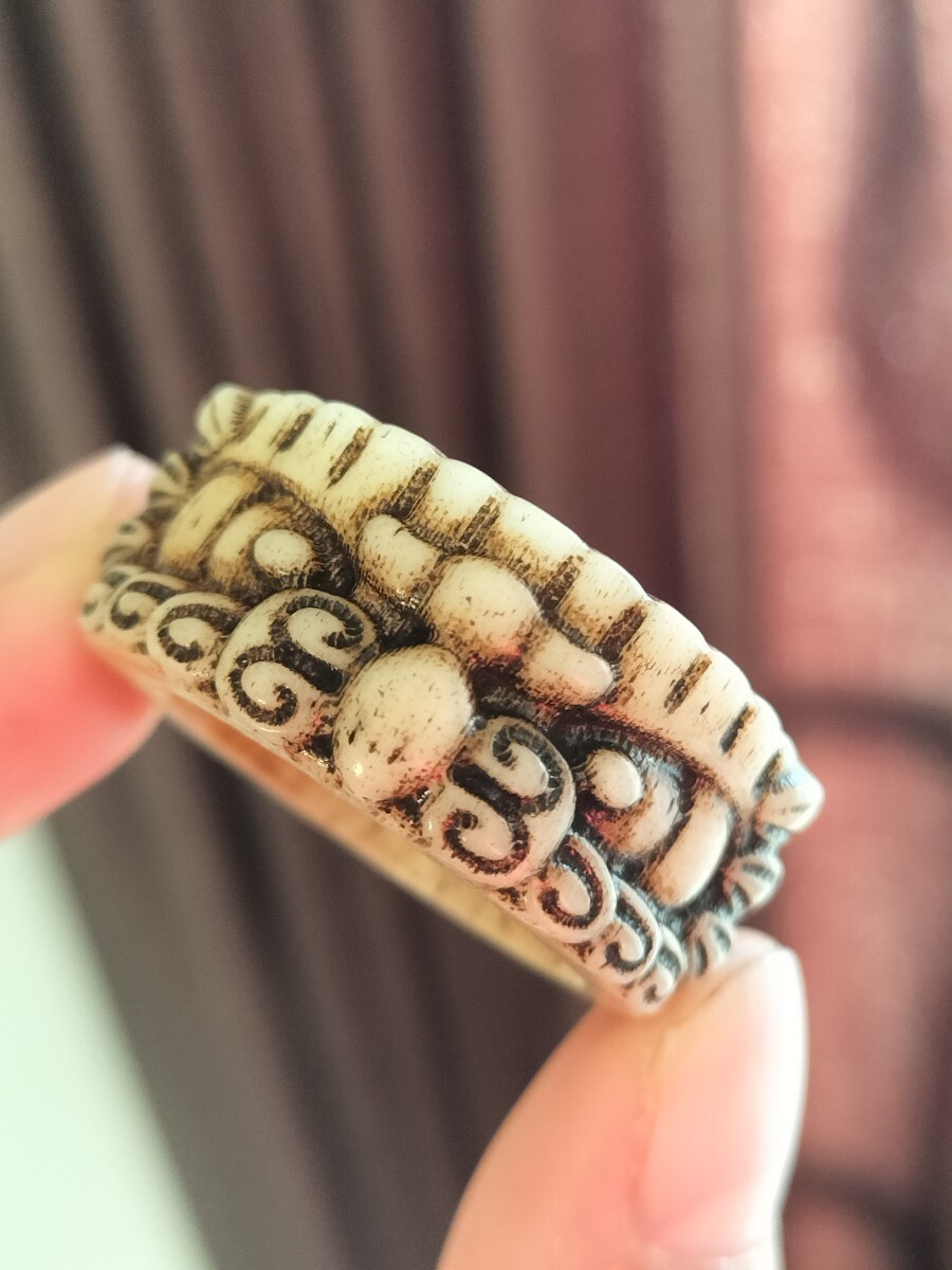 天然鹿の角 文玩 環 リング サムリング 内径22mm 26号拍卖