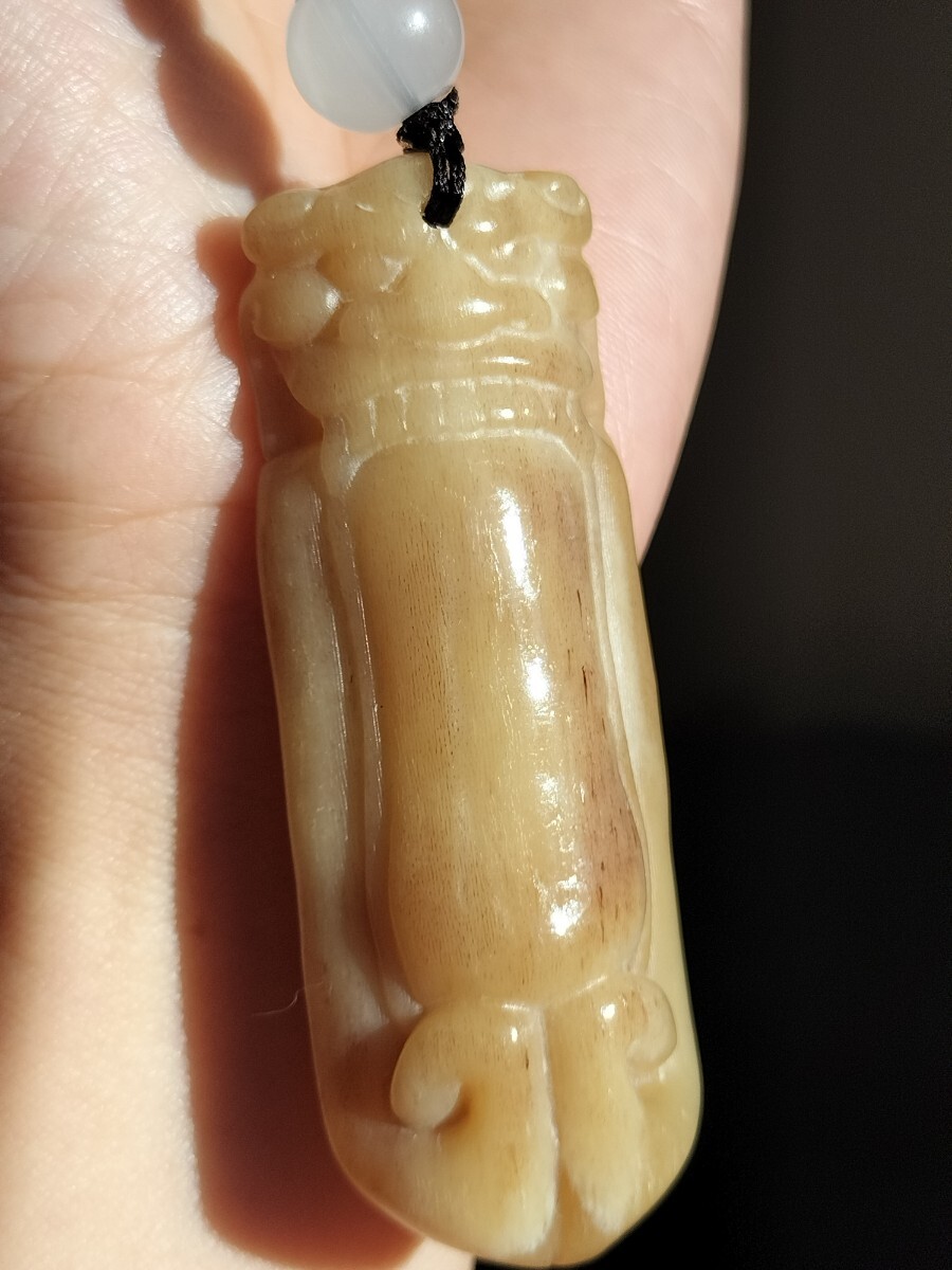 天然骨 駱駝骨 ラクダ 悪鬼面彫刻 高油 手把 ストラップ拍卖