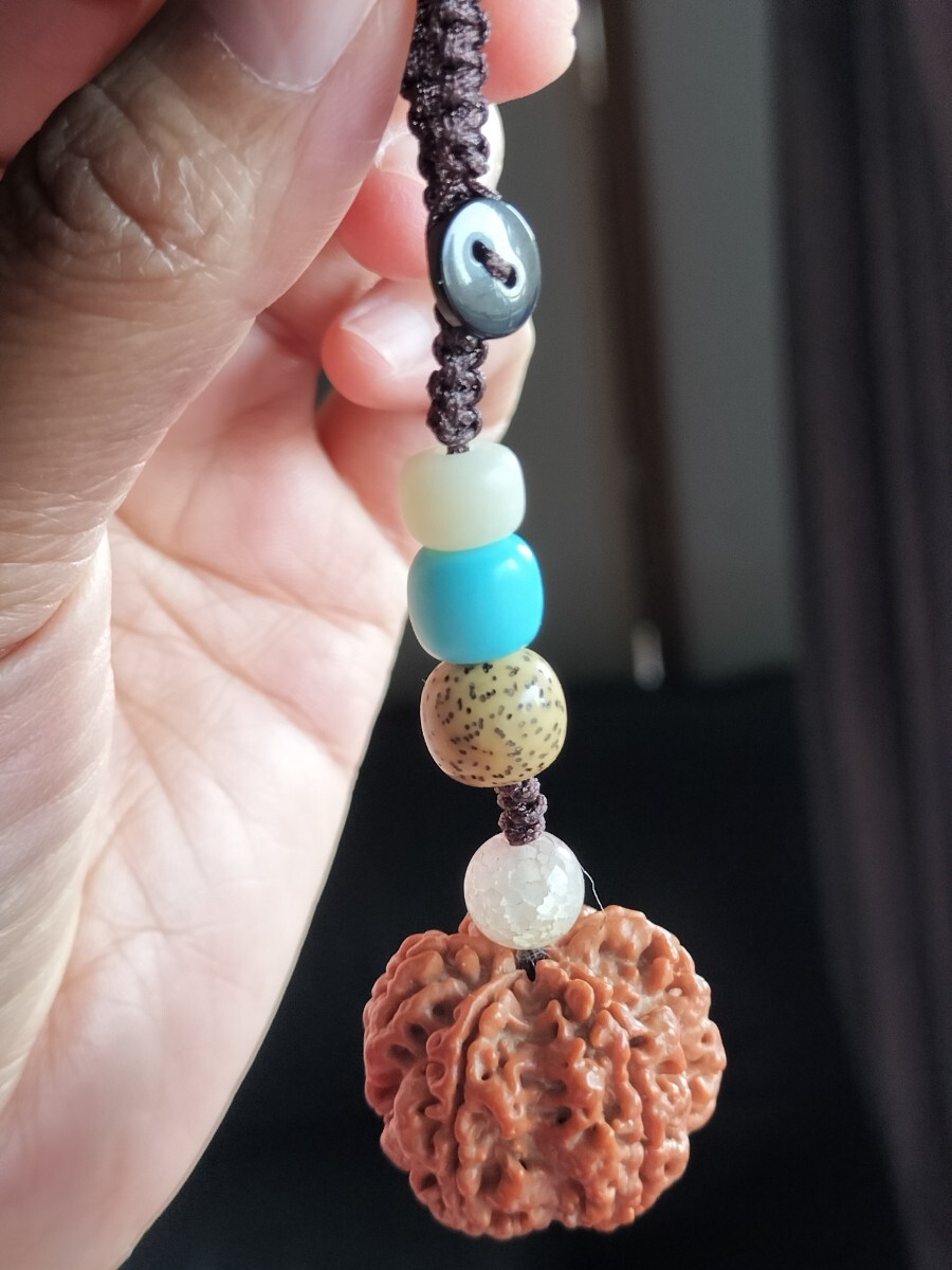 大金剛 星月菩提 天然実 文玩 ストラップ チャーム キーホルダー 25mm拍卖