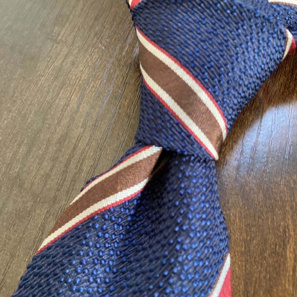 S.T.Dupont デュポン ネクタイ ネイビー ストライプ拍卖