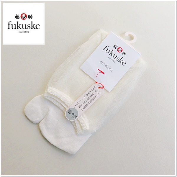 ◆福助 日本製 2本指 ソックス 未使用◆シアー素材 透け感◆拍卖