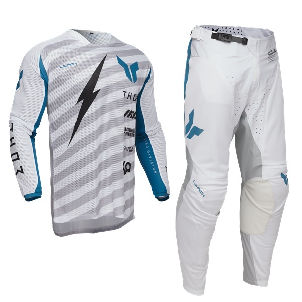 M/30インチ MXウエア 上下セット LAUNCH AIR RAID ホワイト/グレー ジャージ&パンツ モトクロス 正規輸入品 WESTWOODMX 25拍卖