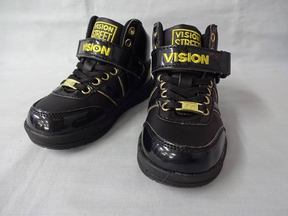 【送料無料】② VISION STREET WEAR BROOKLYNE KID'S 021 16.0cm ブラック 黒 VKO-501 ダンス キッズスニーカー 子供靴 ヴィジョン 箱付き拍卖
