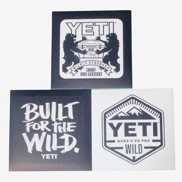 訳有 イエティ クーラー ステッカー 3種セット YETI BUILT FOR THE WILD STICKER 3 set シール アウトドア チューン コレクション 新品拍卖