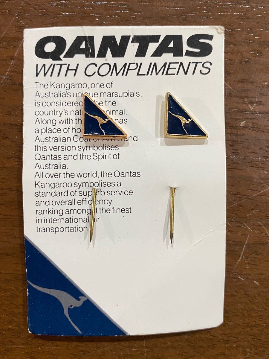 ビンテージ カンタス航空 ピン 2個セット ★ QANTAS オーストラリア ピンバッジ ハットピン拍卖
