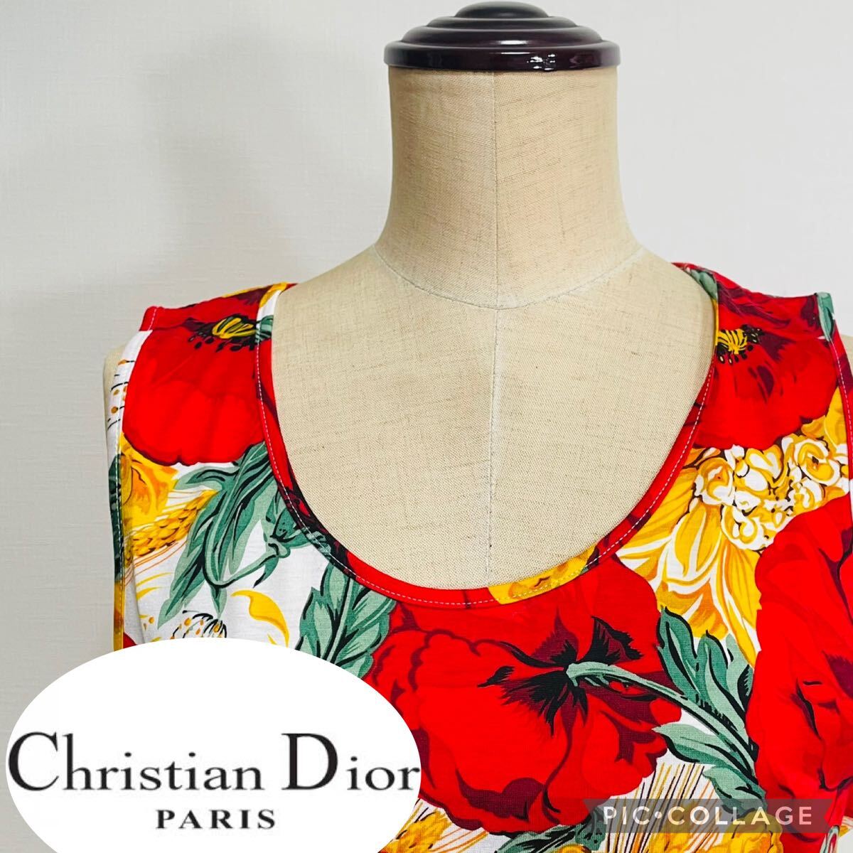 クリスチャンディオール タンクトップ◎キャミソール バラ 花柄 総柄 ガリアーノ拍卖