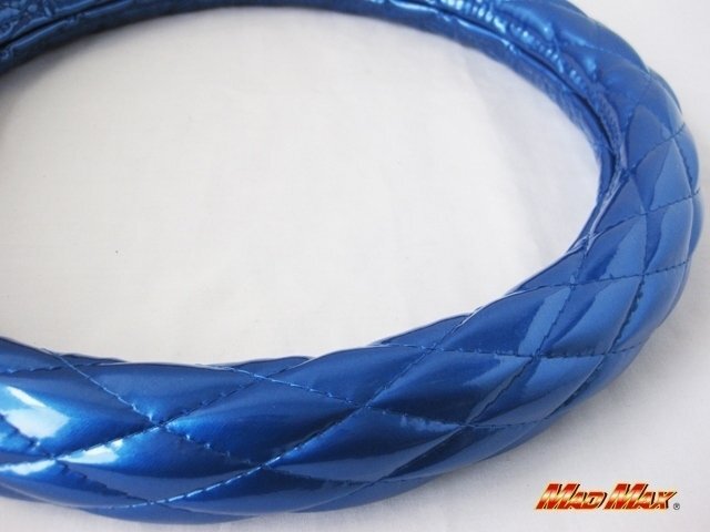 【送料800円】トラック用品 国産 エナメル ライトブルー シングルステッチ ハンドルカバー 2HLサイズ/ステアリング拍卖