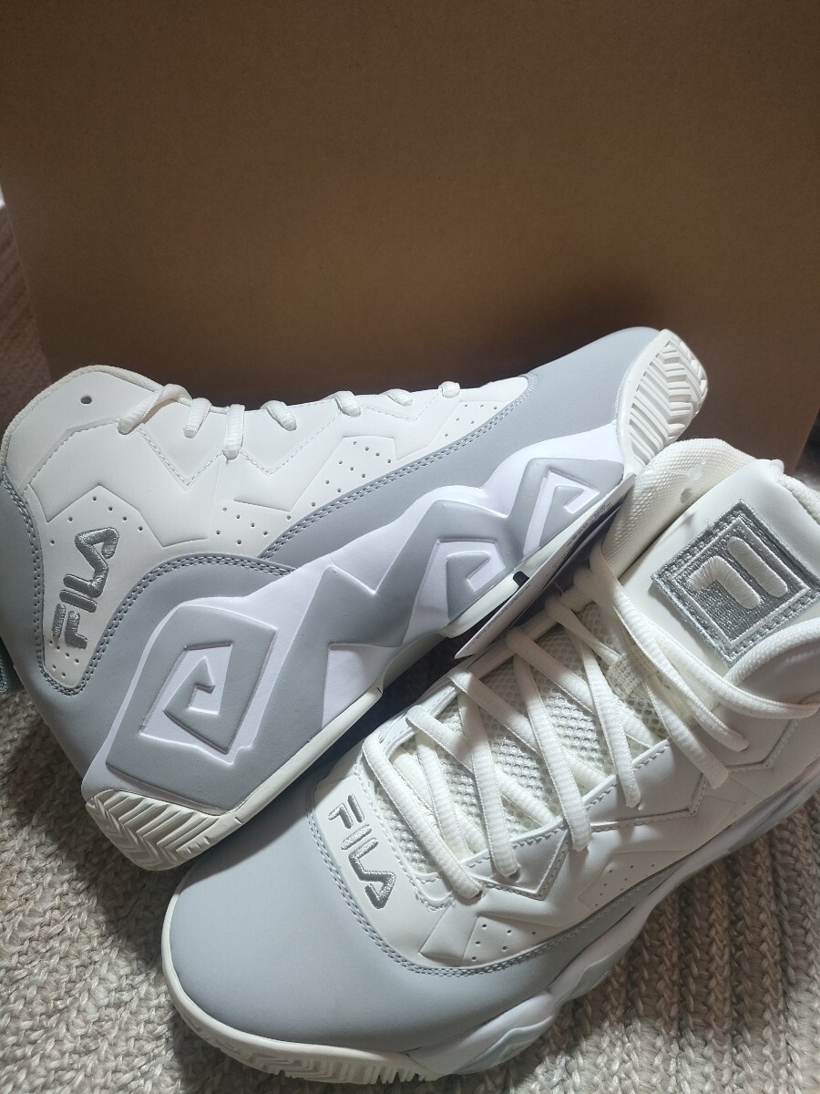 新品 定価15400 FILA MB ホワイト グレー 27cm US9 フィラ マッシュバーン 復刻 スニーカー バッシュ レザー 90s メンズ拍卖