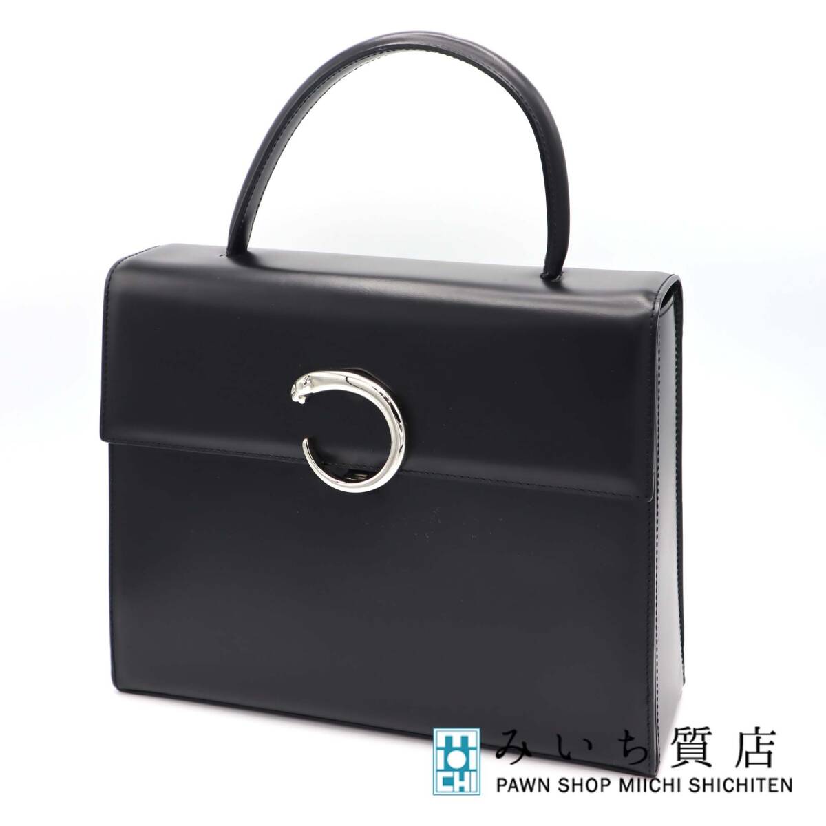 質屋 Cartier カルティエ パンテール ハンドバッグ 鞄 豹 レオパード ブラック レディース H16867 みいち質店拍卖