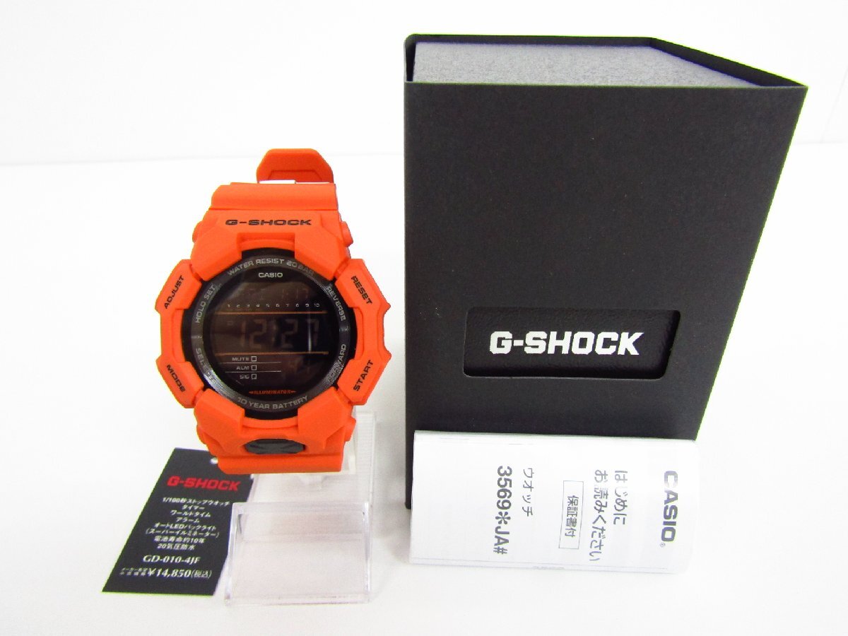 未使用 CASIO カシオ G-SHOCK G-ショック 10YEAR BATTERY GD-010-4JF デジタル 腕時計 ▼AC25767拍卖