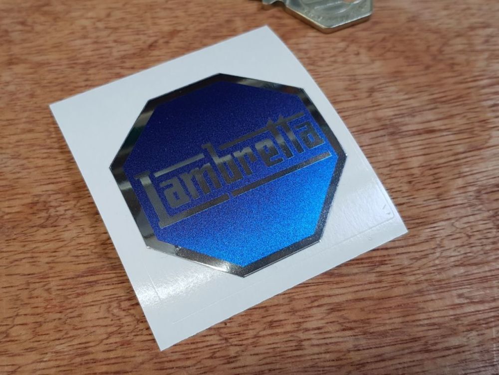 Lambretta blue ランブラッタ 50mm 車 バイク ステッカー デカール 送料無料拍卖