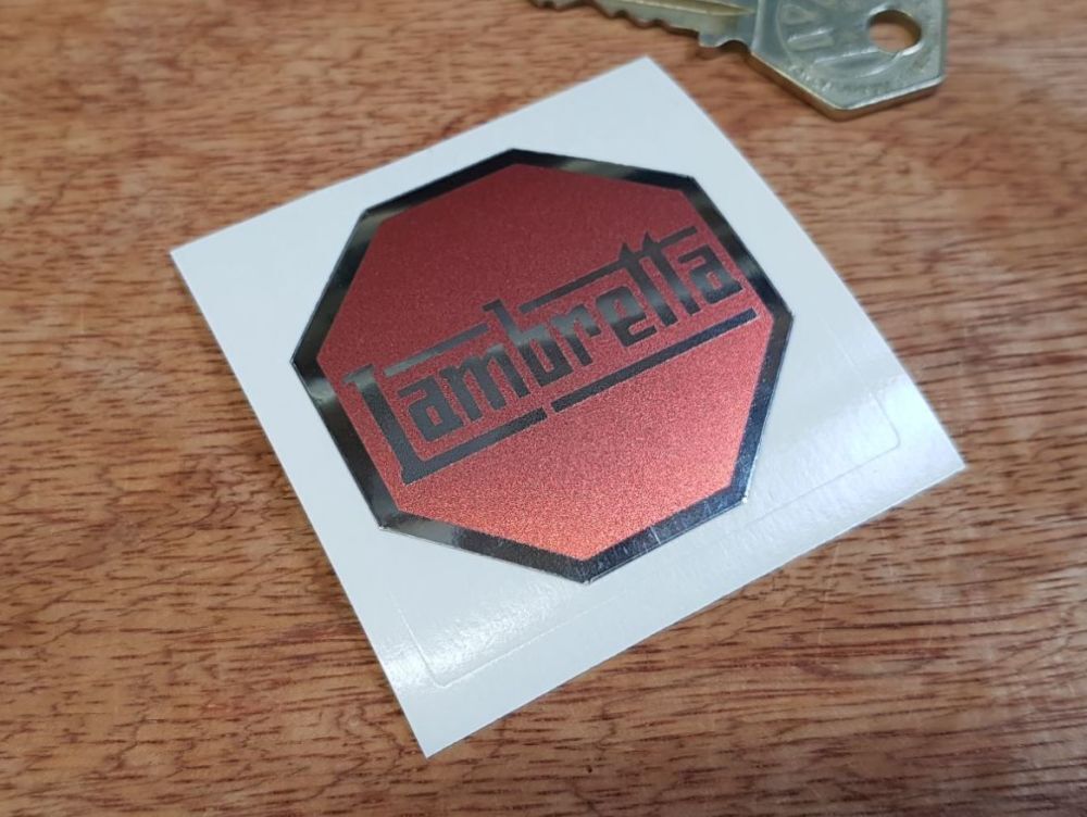 Lambretta red ランブレッタ 50mm 車 バイク ステッカー デカール 送料無料拍卖