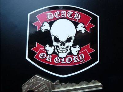 Death or Glory Skull 60mm x 60mm 車 バイク ステッカー デカール 送料無料拍卖