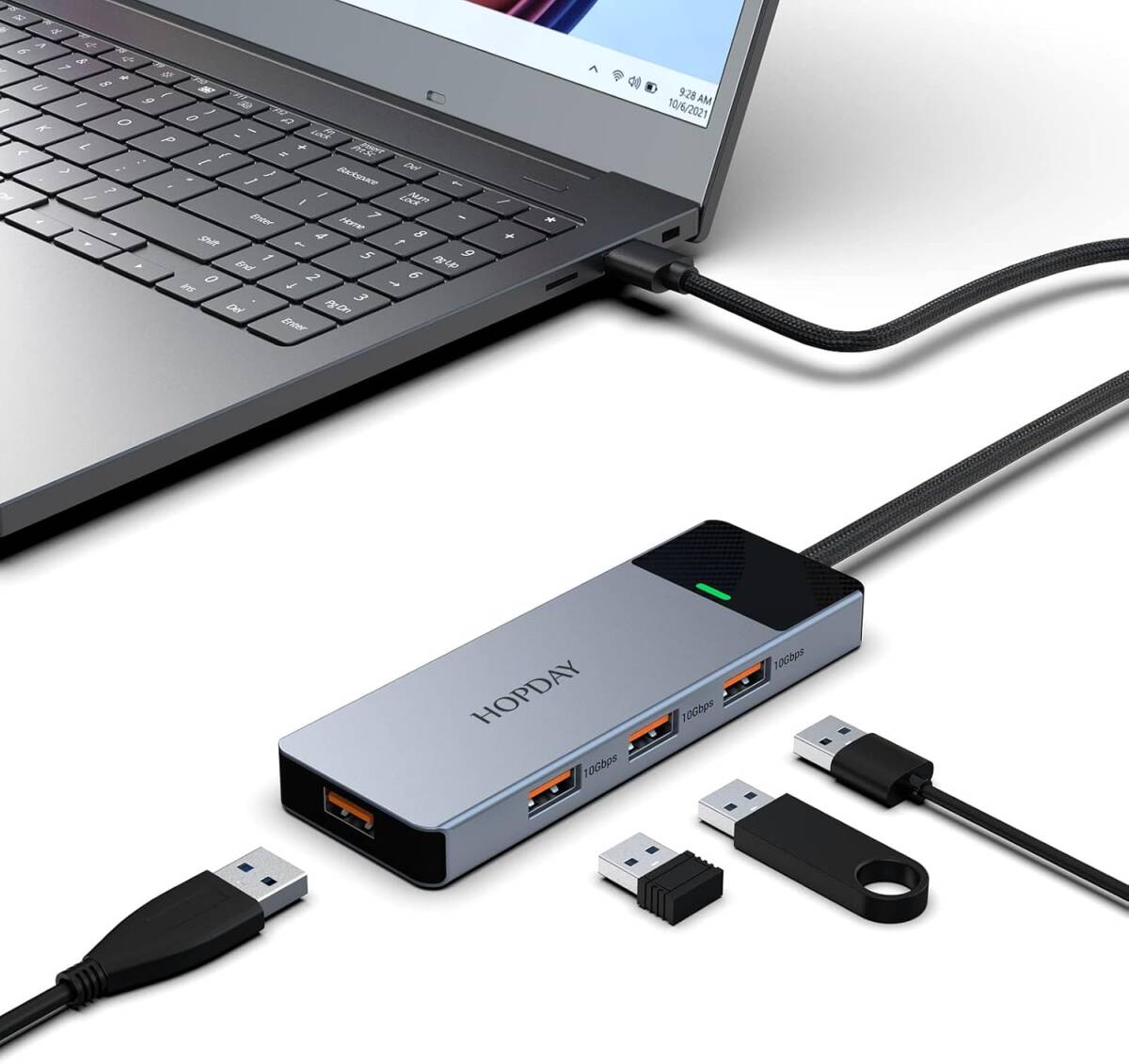 新品 4ポートUSBハブ、USB 3.2 Gen 2、USBスプリッターマルチポートアダプター10GBPSデータハブ PC、Tesla Model 3、MobileHDD SV3★拍卖