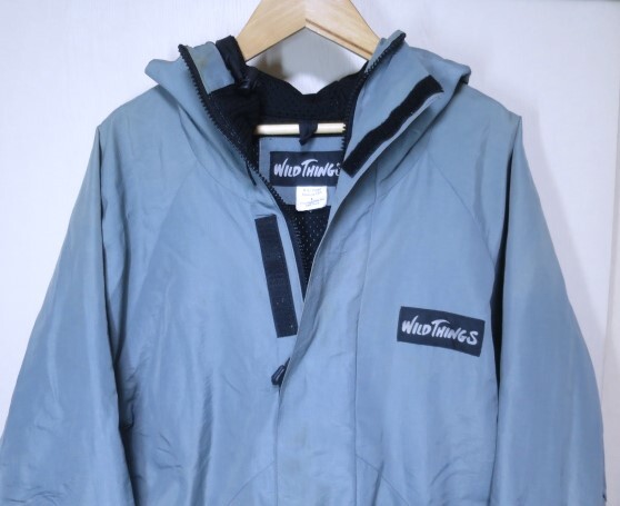 90s USA製 WILD THINGS ワイルドシングス ナイロン マウンテン パーカー ジャケット L デナリ シルバー グレー拍卖