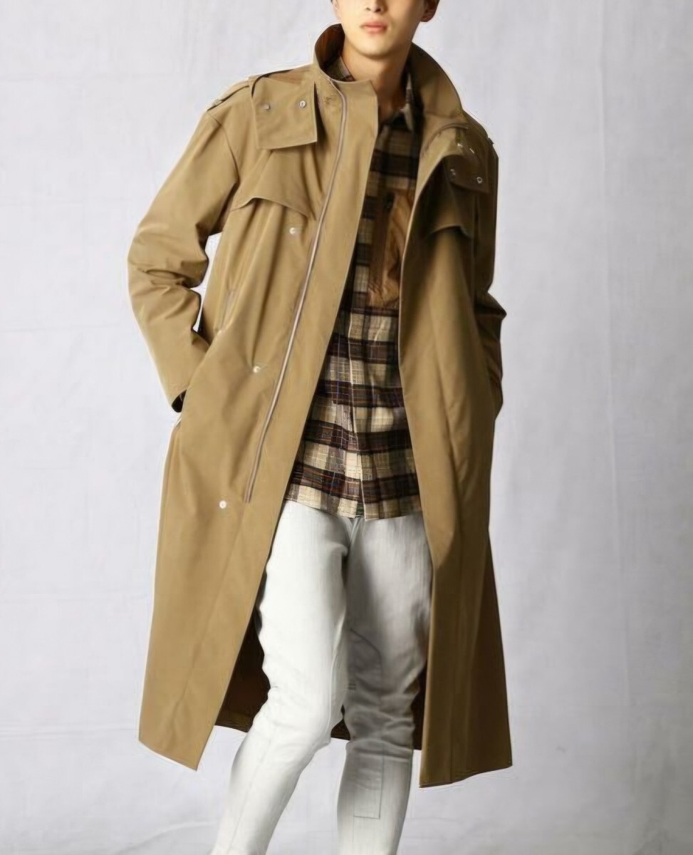 美品 ¥58,300 ベータメン β MEN コムサメン COMME CA MEN ナイロンコート 小松マテーレ生地 ロングフーデットコート L リラックスコート拍卖