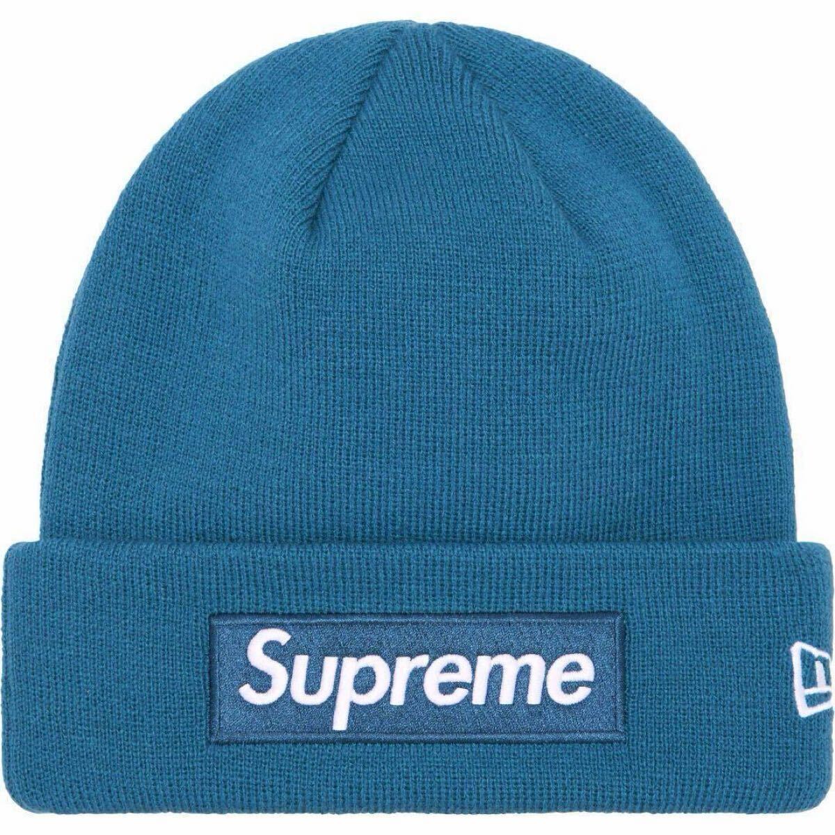 新品未使用 国内正規 シュプリーム ボックス ロゴ ビーニー 青 supreme box logo new era beanie blue ブルー ニット キャップ 23 25SS FW拍卖