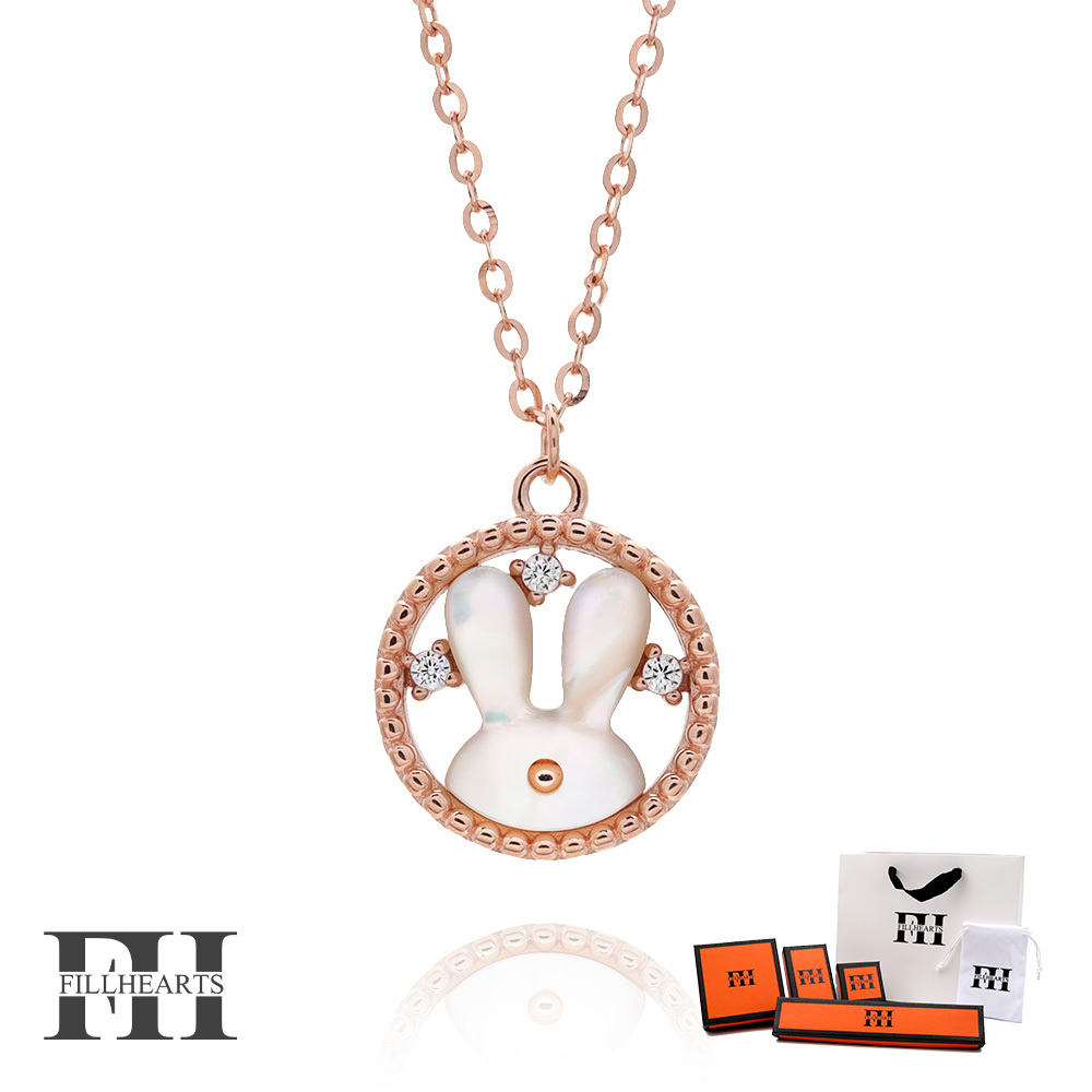 FILL HEARTS ネックレス ローズゴールド Round Rabbit うさぎ 金属アレルギー対応 シルバー925 18K拍卖