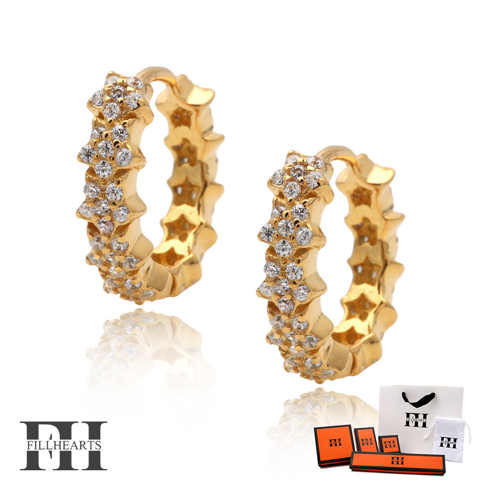 FILL HEARTS ピアス シルバー Starlight Hoop 星 ジルコニア 金属アレルギー対応 シルバー925 18K拍卖