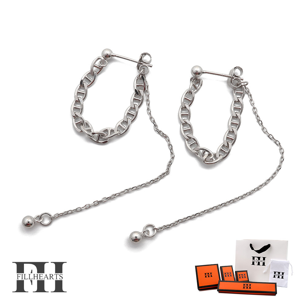 FILL HEARTS ピアス シルバー Anchor Chain Drop アンカーチェーン 金属アレルギー対応 シルバー925拍卖