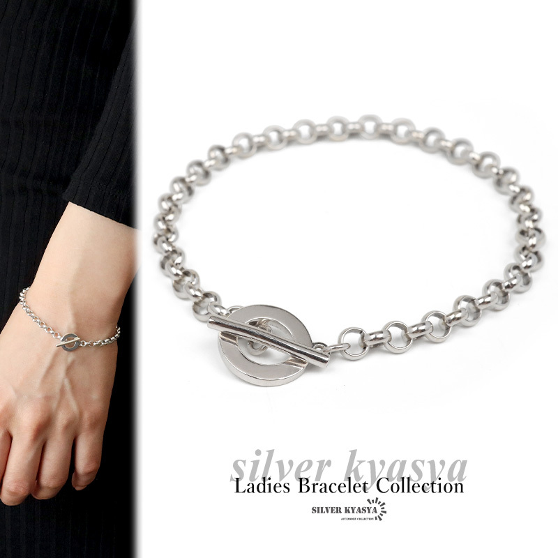 シルバー925 ブレスレット レディース レディースブレスレット ロールチェーン チェーンブレスレット マンテル 金属アレルギー拍卖
