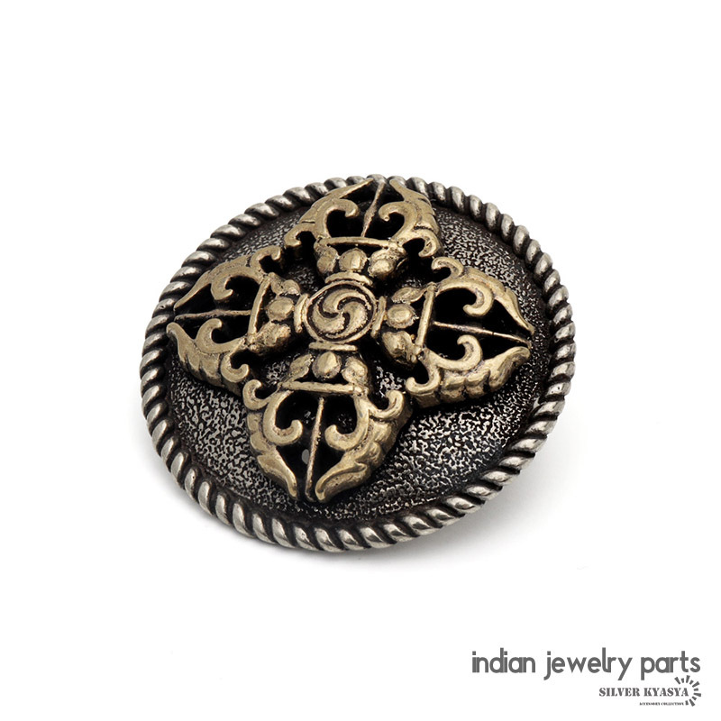 三鈷杵 コンチョ ネジ式 曼荼羅 財布 ウォレット 飾りボタン スマホケース レザー ハンドメイド カスタム パーツ拍卖