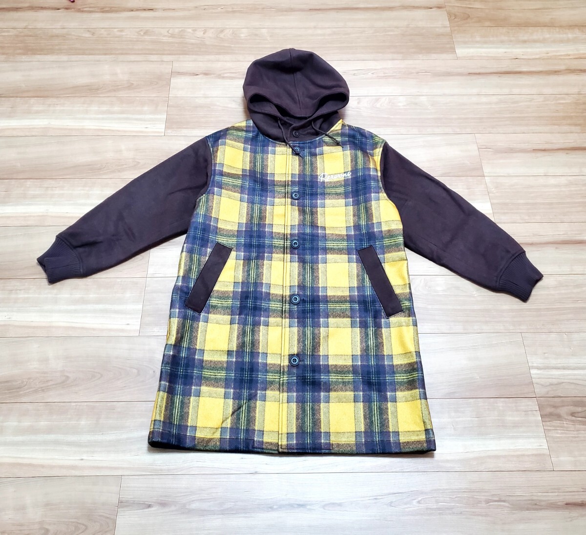 レディース RODEO CROWNS ロデオクラウンズ コート アウター ジャケット Fサイズ イエロー系 チェック柄拍卖