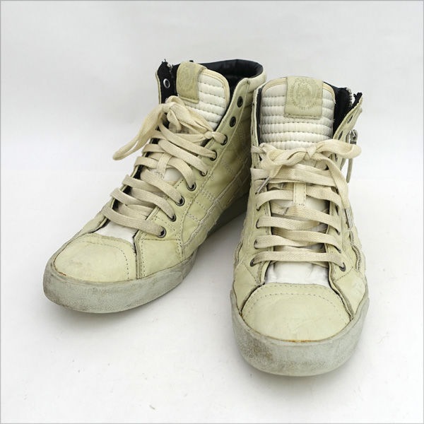 ★ ディーゼル STRING PLUS ハイカットスニーカー レザー ホワイト 26.5cm Y01169 P0878 T1003 (0220509990)拍卖