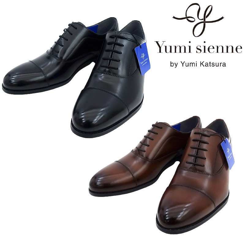 ▲Yumi Sienne ユミジェンヌ YS8305 ビジネスシューズ ストレートチップ 本革 メンズ 革靴 ブラック Black 黒 26.0cm (0910010666-bk-s260)拍卖