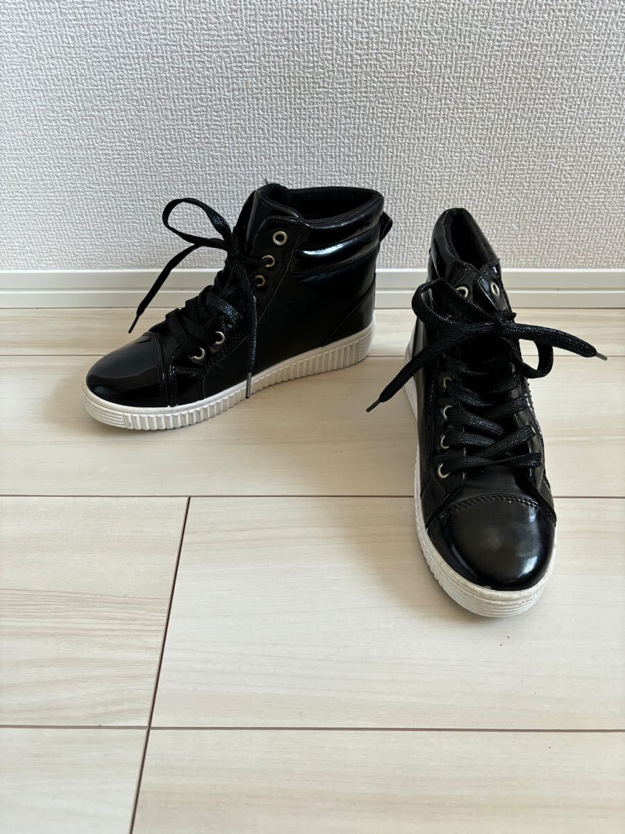 ◎(492)Parker ブラック ハイカットスニーカー(23.0cm)拍卖