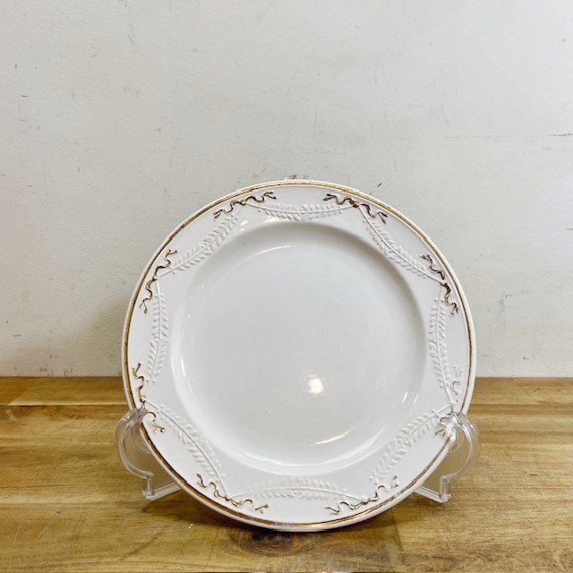 フランス アンティーク ヴィンテージ プレート 皿 ガーラントレリーフ 雑貨 食器 ブロカント フレンチ【B4320】拍卖