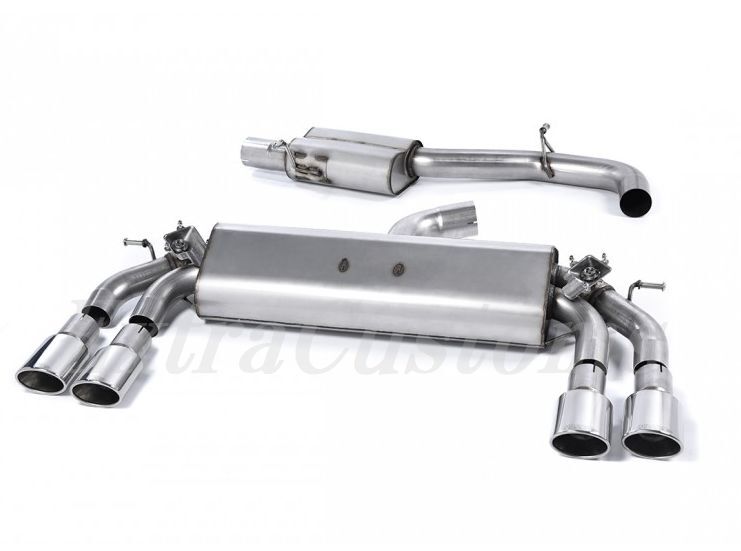 MILLTEK ミキャタバックエキゾースト アウディS3 2.0 TFSI QUATTRO SPORTBACK 8V Resonated (quieter). Quad オーバル ポリッシュ 拍卖