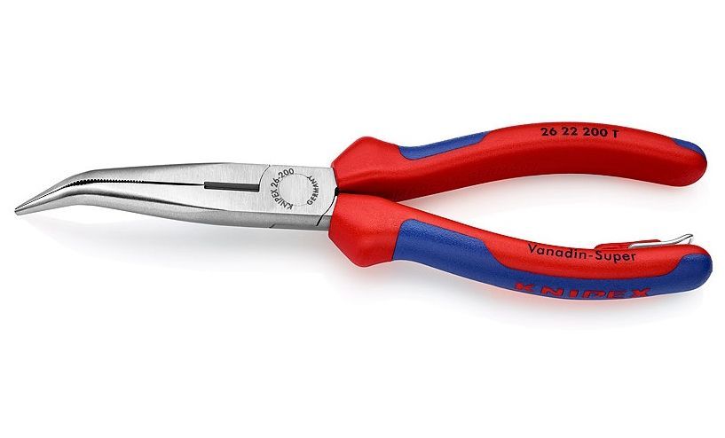 良品半額 KNIPEX クニペックス 40゜曲 カッター付平丸型プライヤー 2622 200 T 落下防止モデル 拍卖