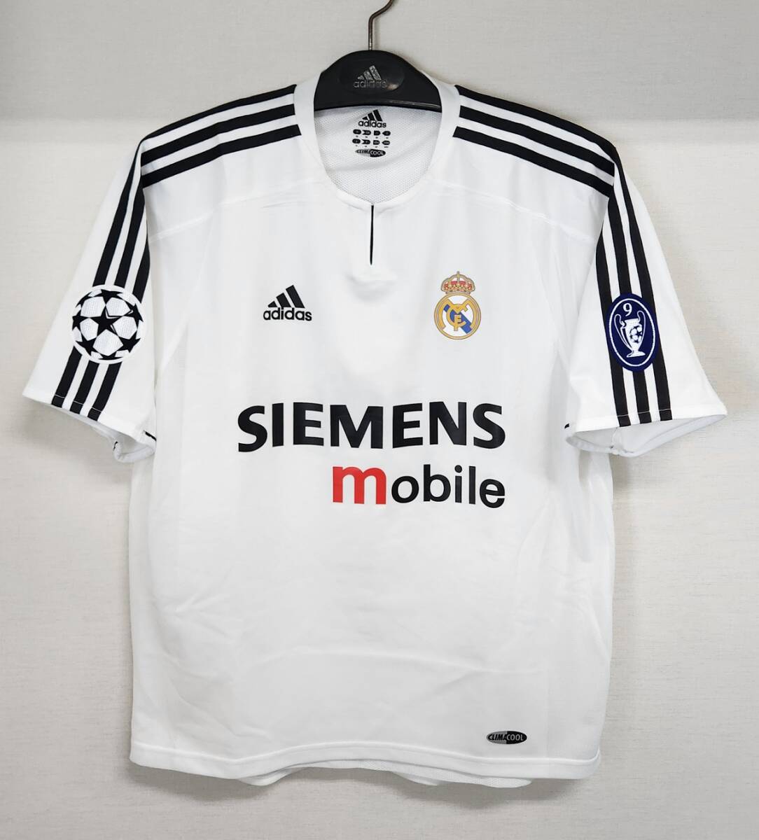 03-04レアル・マドリッド Real MADRID RMCF(H)#5 ジダン ZIDANE 選手用半袖 adidas UEFA CL仕様 M拍卖