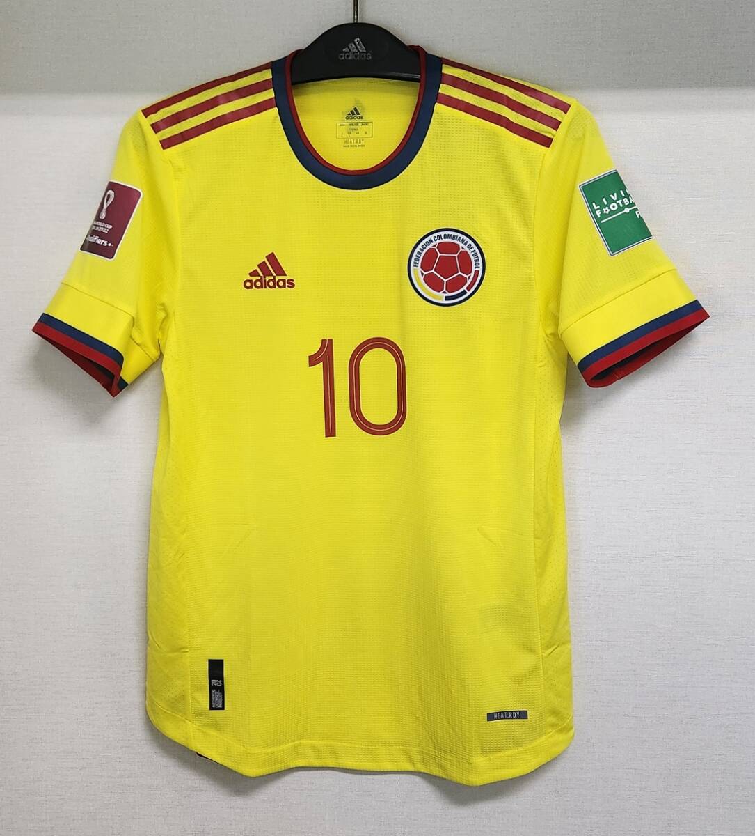 20-21 コロンビア Colombia(H)#10 ハメス JAMES 半袖 adidas 2022 WorldCup予選仕様 JASPO M or L拍卖
