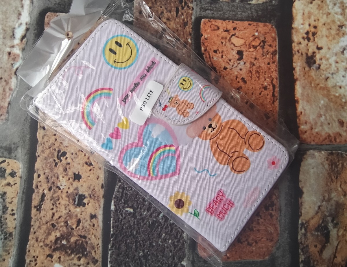 huawei p30 lite 手帳ケース ピンク スマイリー ベア拍卖