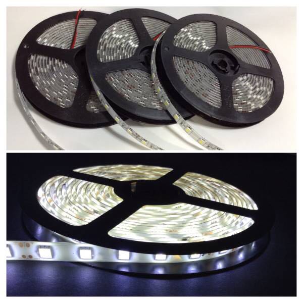 送料510円 24V LEDテープ 5m×3本セット 3chip 防水 白ベース ホワイト 正面発光 トラック ダンプ 船舶 重機 チューブ モール デイライト拍卖