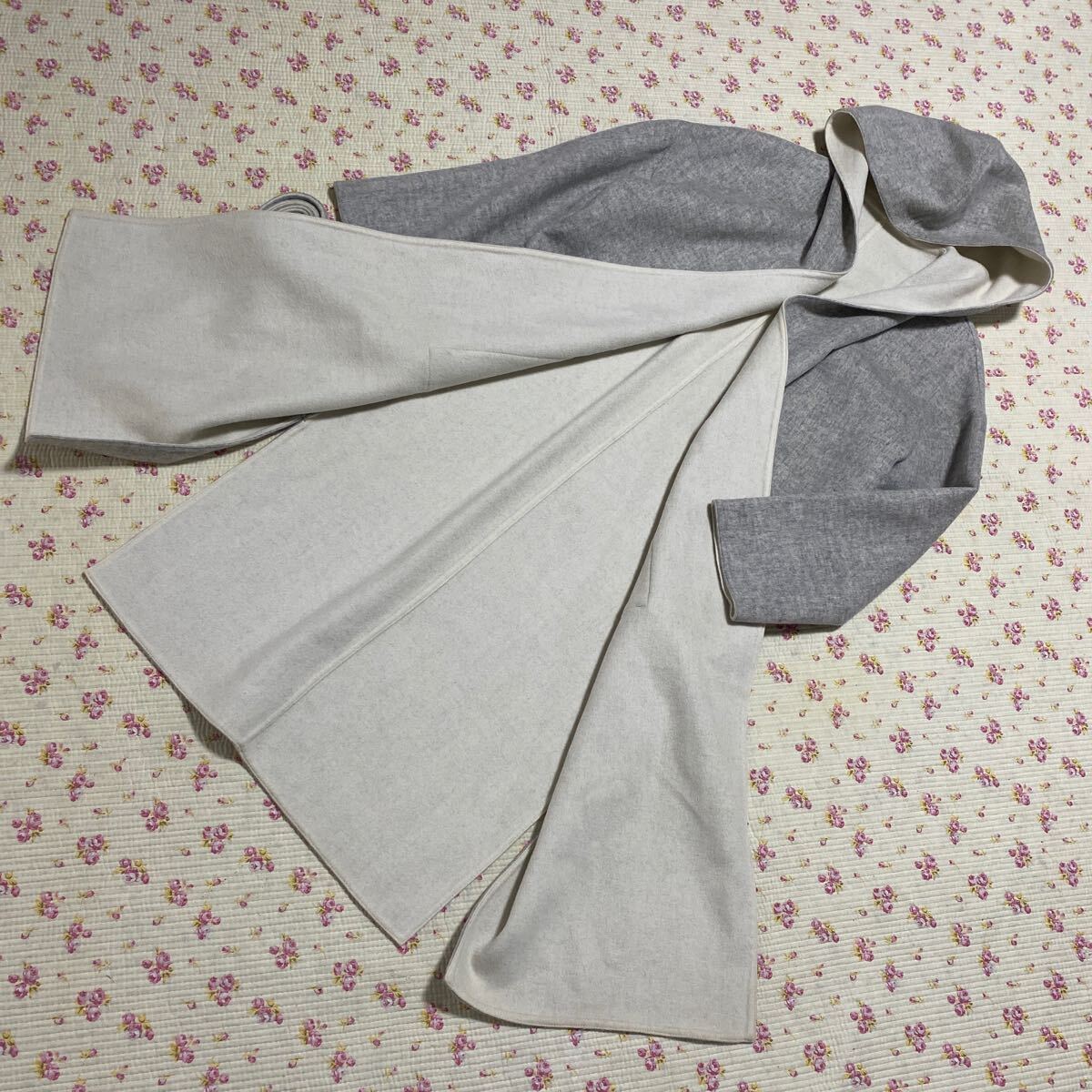 PLST プラステ ロングコート M ダブルフェイス ガウンコート グレーDMW拍卖