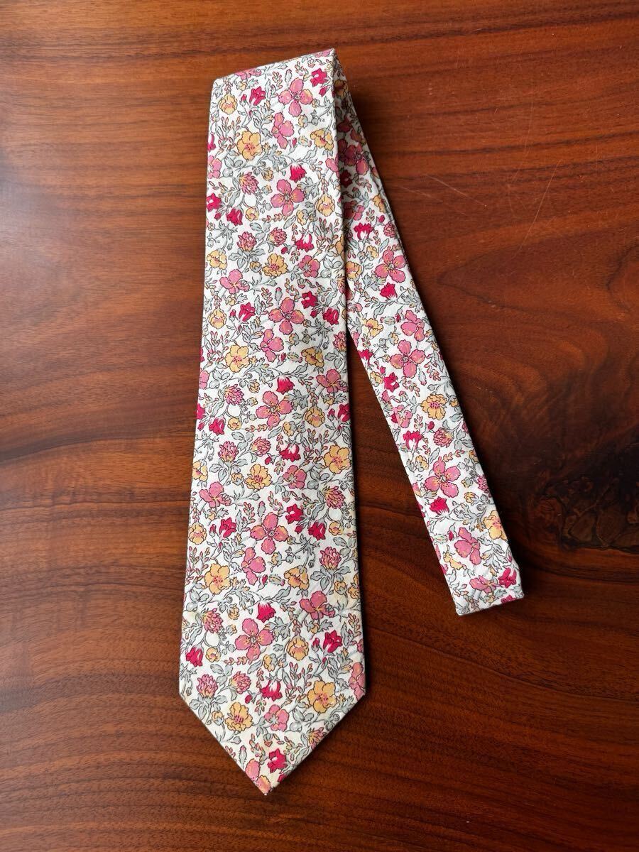 SHIPS BREUER シップス ブリュワー リバティ 花柄 フラワー ネクタイ ハンドメイド フランス 訳あり拍卖