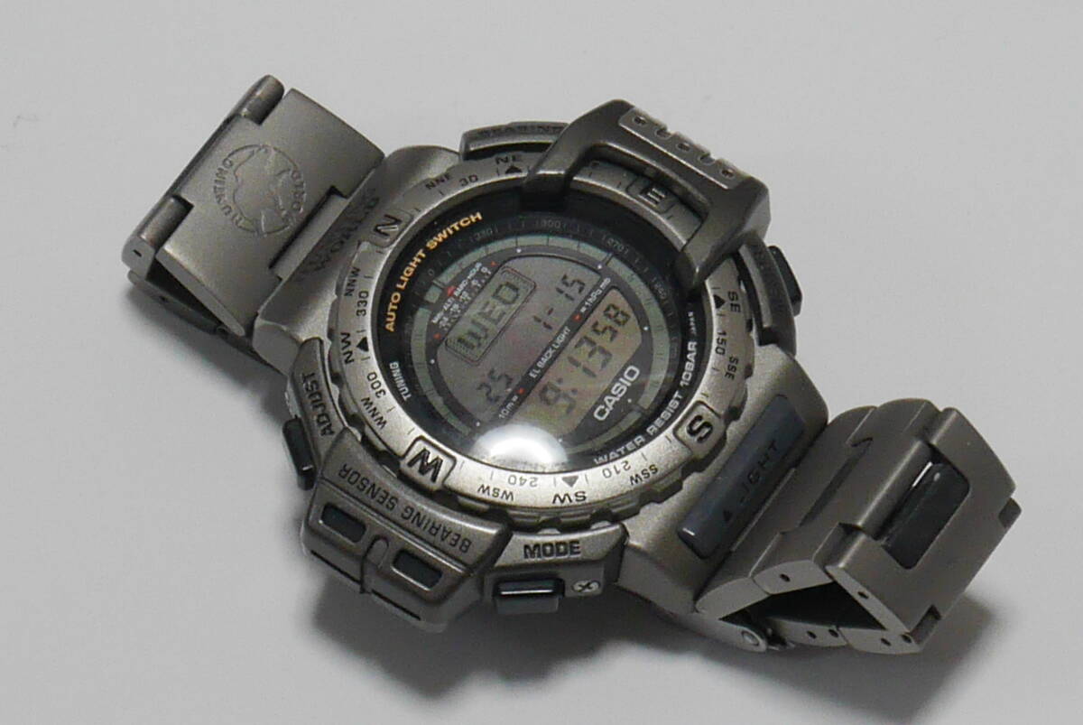 ヴィンテージ 当時物 希少 ハンティングワールド HUNTING WORLD カシオ プロトレック チタン Wネーム クォーツ 日本製 稼働品 美品拍卖