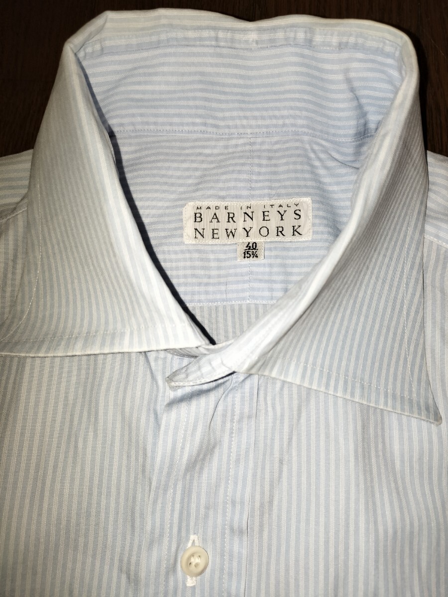 イタリア製 バーニーズニューヨーク barneys new york 長袖シャツ ストライプ ビジネスシャツ 高級! 格安! 40 15 3/4 L拍卖