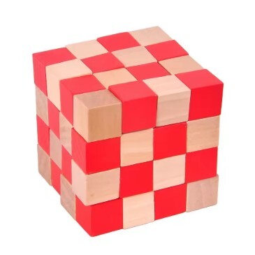 大人のための木製キューブiqパズル、mind brain Teaserゲーム、難易度、4層、スネーク拍卖